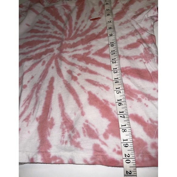 Vans Shirt Womens Large Pink White Tie Dye Skateboard Embroidered Crop Top Tee - Picture 7 of 11